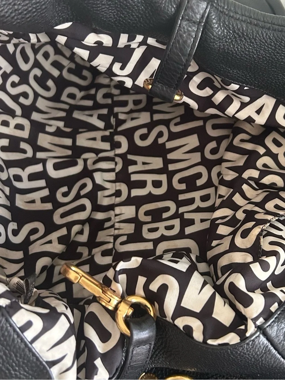 Marc Jacobs Black Pebbled Leather Large Hobo Shoulder Bag Crossbody